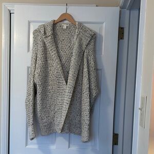 H&M Cream Marled Knit Open-Front Cardigan